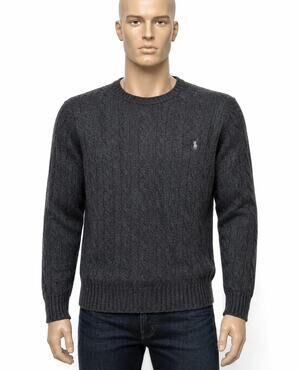Polo Ralph Lauren XL Gray Merino Wool Cashmere Sweater Old Money Preppy Casual